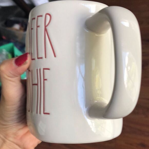 Rae Dunn Reindeer slushy large coffee mug missing top - Picture 4 of 6
